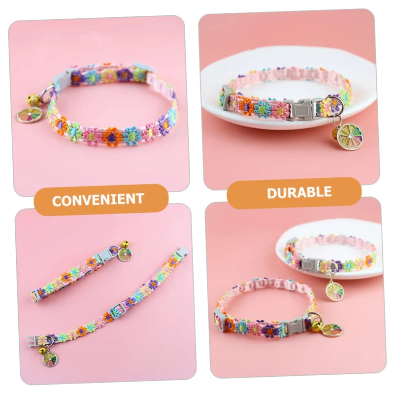 Ajustável colarinho de segurança com sino para animais de estimação, pegada dos desenhos animados, colar colorido, acessórios para cães, cachorro e gatinho