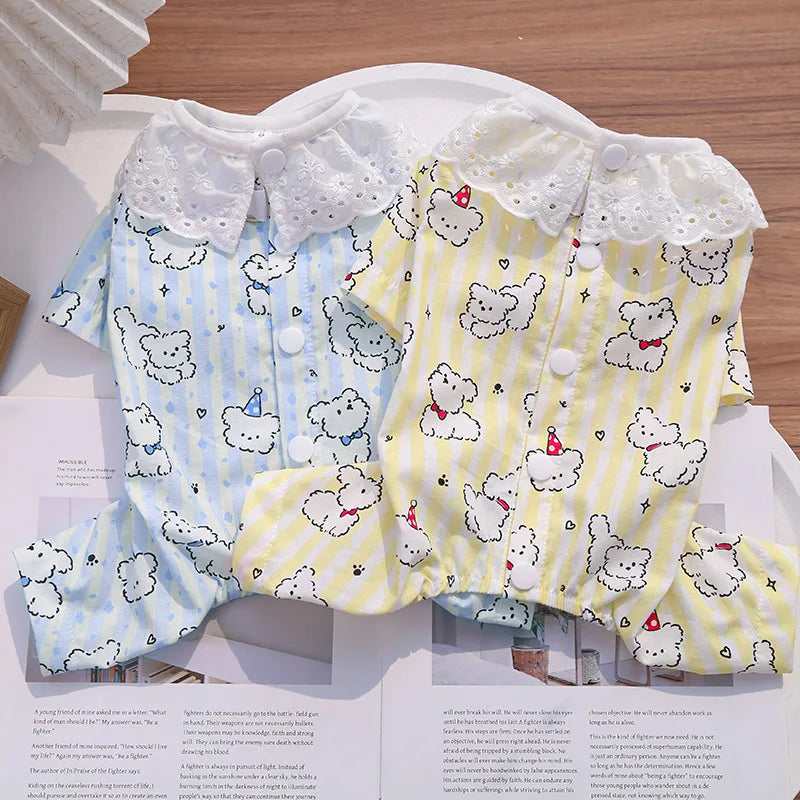 Camiseta de Primavera para Animais de Estimação, Roupa de Uma Peça para Cães, Colete para Atividades ao Ar Livre, Pijama para Cães Pequenos