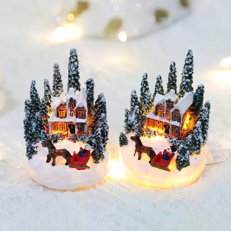 Natal led luz ornamentos santa castelo neve casa luminosa artesanato 2024 ano novo presente do miúdo festa de natal decoração casa