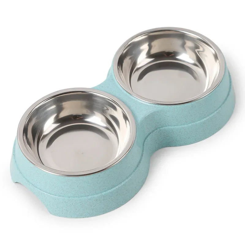 Tigelas duplas para animais de estimação, alimentador de água para comida de cachorro, aço inoxidável, prato para beber, gato, filhote de cachorro, suprimentos de alimentação, acessórios para cães pequenos