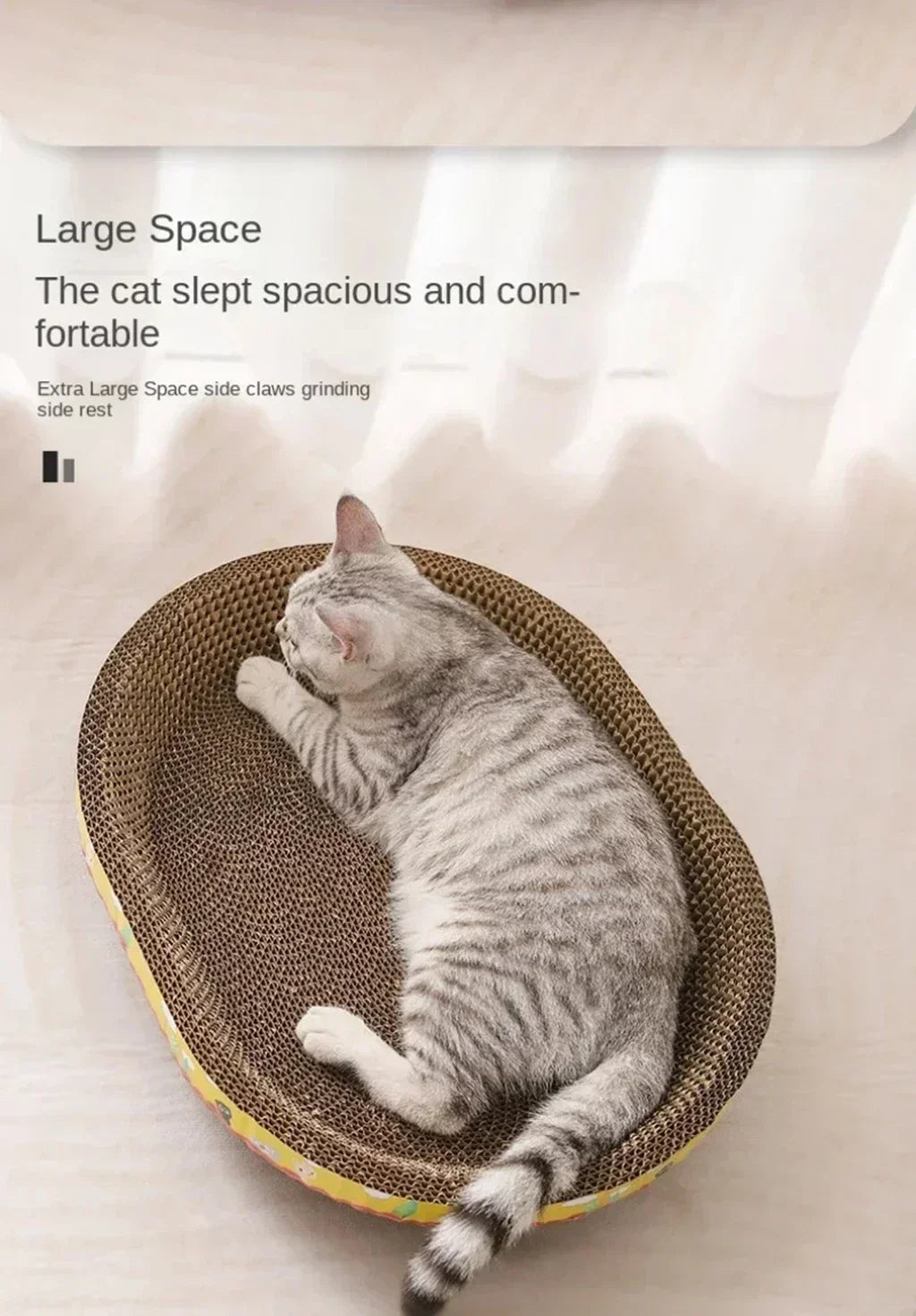 Placa de arranhar para gatos, proteção para móveis, brinquedos de garra, papel ondulado oval, resistente ao desgaste, ninho de gato, acessórios para gatos