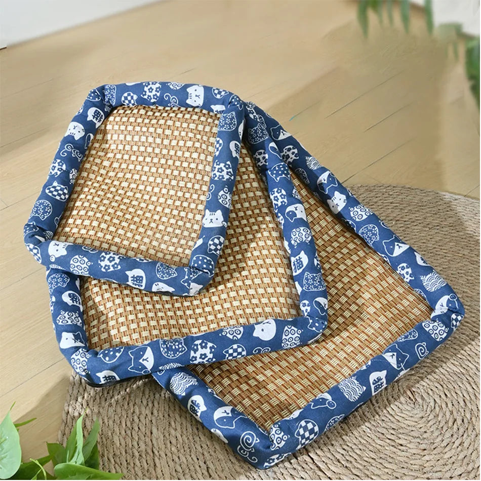 Cama para animais de estimação para gatos e cães, adequada para todas as estações, tapete refrescante de verão, confortável e resistente a pelos, suprimentos para animais de estimação com o.