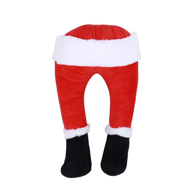Decoração da árvore de natal papai noel pernas de pelúcia porta decoração papai noel elf perna decoração de natal para casa pendurado ornamentos 2024