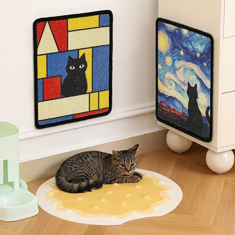 【xxx】Arranhador de Parede Durável para Gatos com Bordas Costuradas e Tecido Macio para Brincadeiras Internas – Design que Economiza Espaço para Gatos