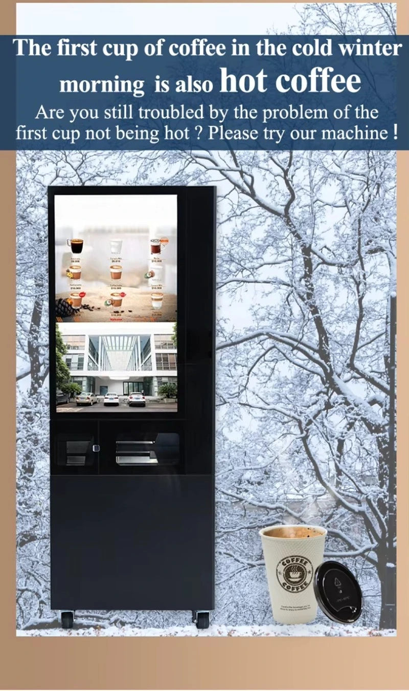 Máquina de café comercial multifuncional para escritório, automática, instantânea, chá e leite
