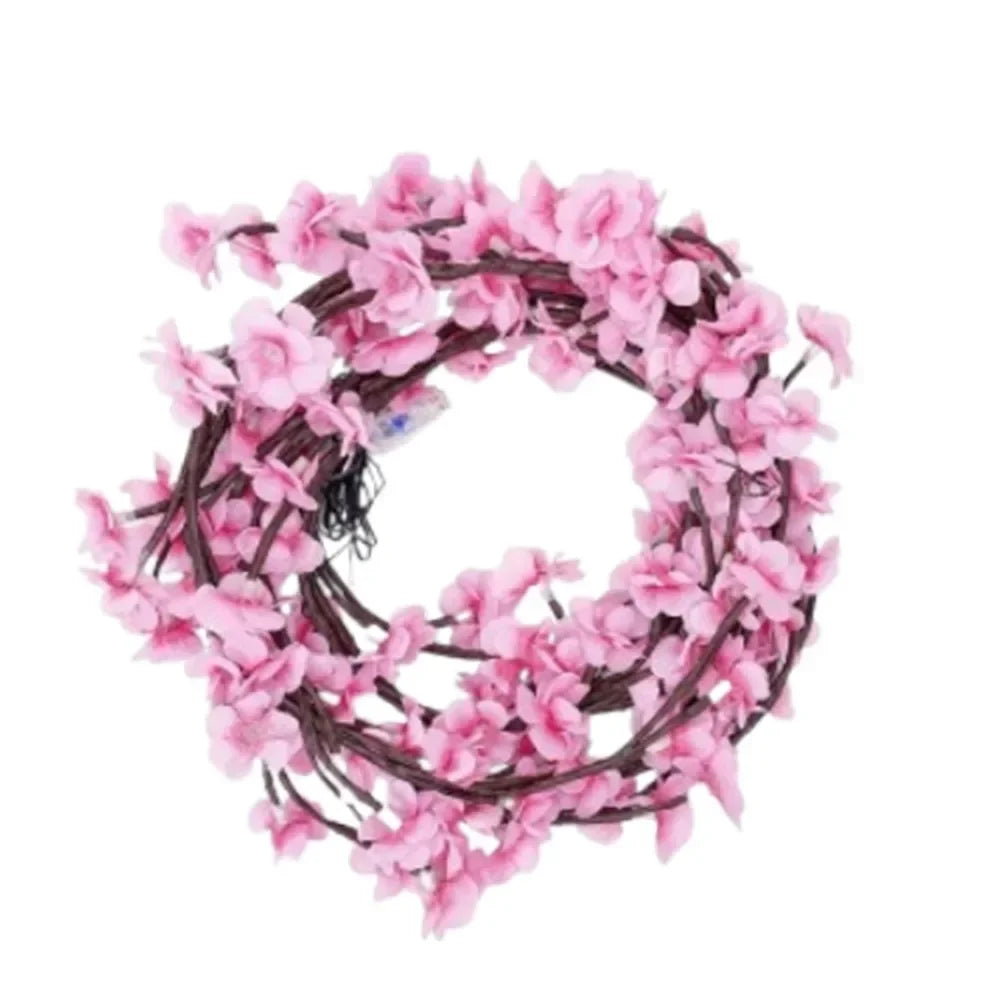 Flor de cerejeira salgueiro videira galho decoração guirlanda natal interior casa parede porta cereja led ramo árvore luzes para decorações de parede
