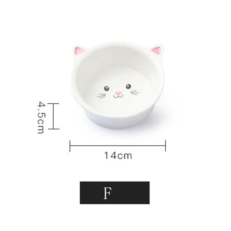 Pote de cerâmica para pet, tigela com estampa de desenhos animados para gato e cachorro