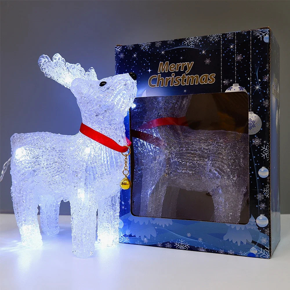 Santa bonecos de neve natal elk ornamento luz dia de natal decoração iluminação do feriado apresenta crianças presente de ano novo luz led natal
