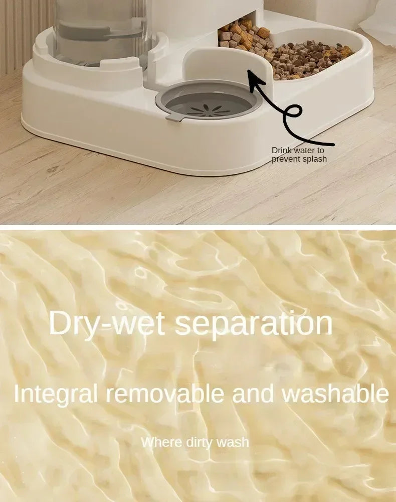 Comedouro Automático para Gatos e Cães com Fonte de Água, Tigela Elevada de Grande Capacidade para Animais de Estimação, Acessórios para Bebedouro de Gatos