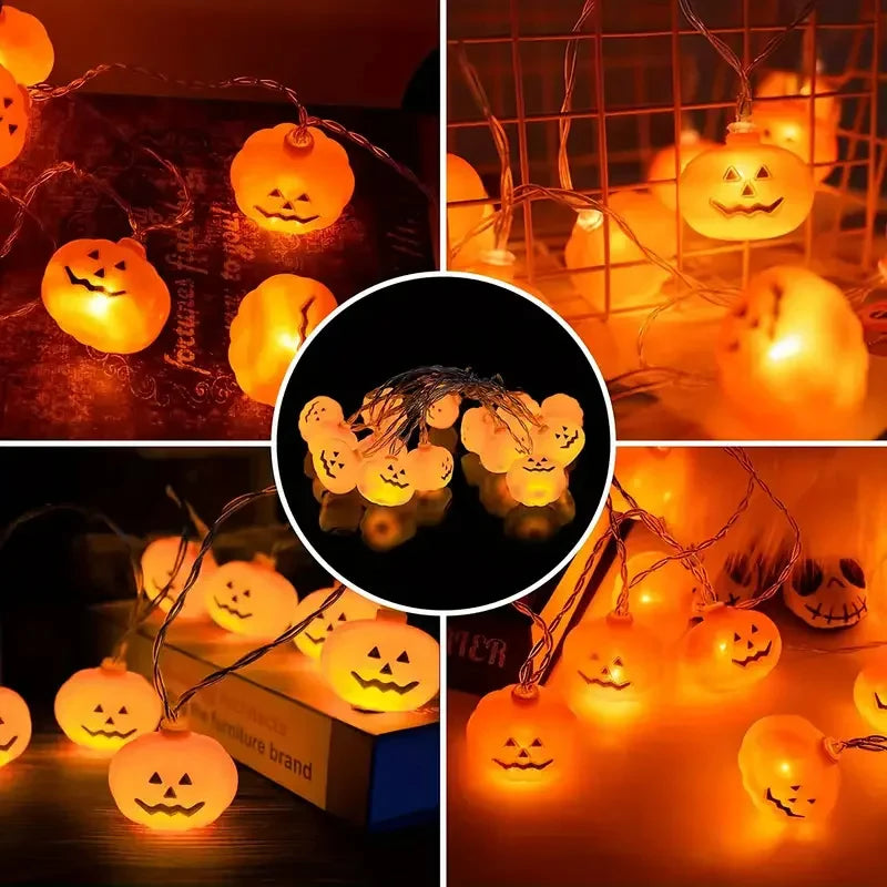 Decoração de Halloween: Luzes de Corda de Abóbora para Atmosfera de Terror, Decoração para Casa, Festa de Halloween, Doçura ou Travessura, Iluminação DIY