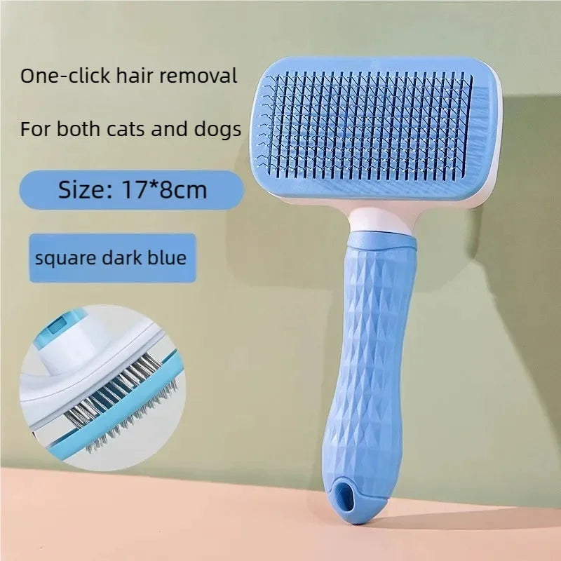 Escova Removedora de Pelos de Animais Autolimpante para Cães e Gatos, Pente de Tosa Eficiente para Desembaraçar Pelos Soltos para Cuidados Diários de Pets