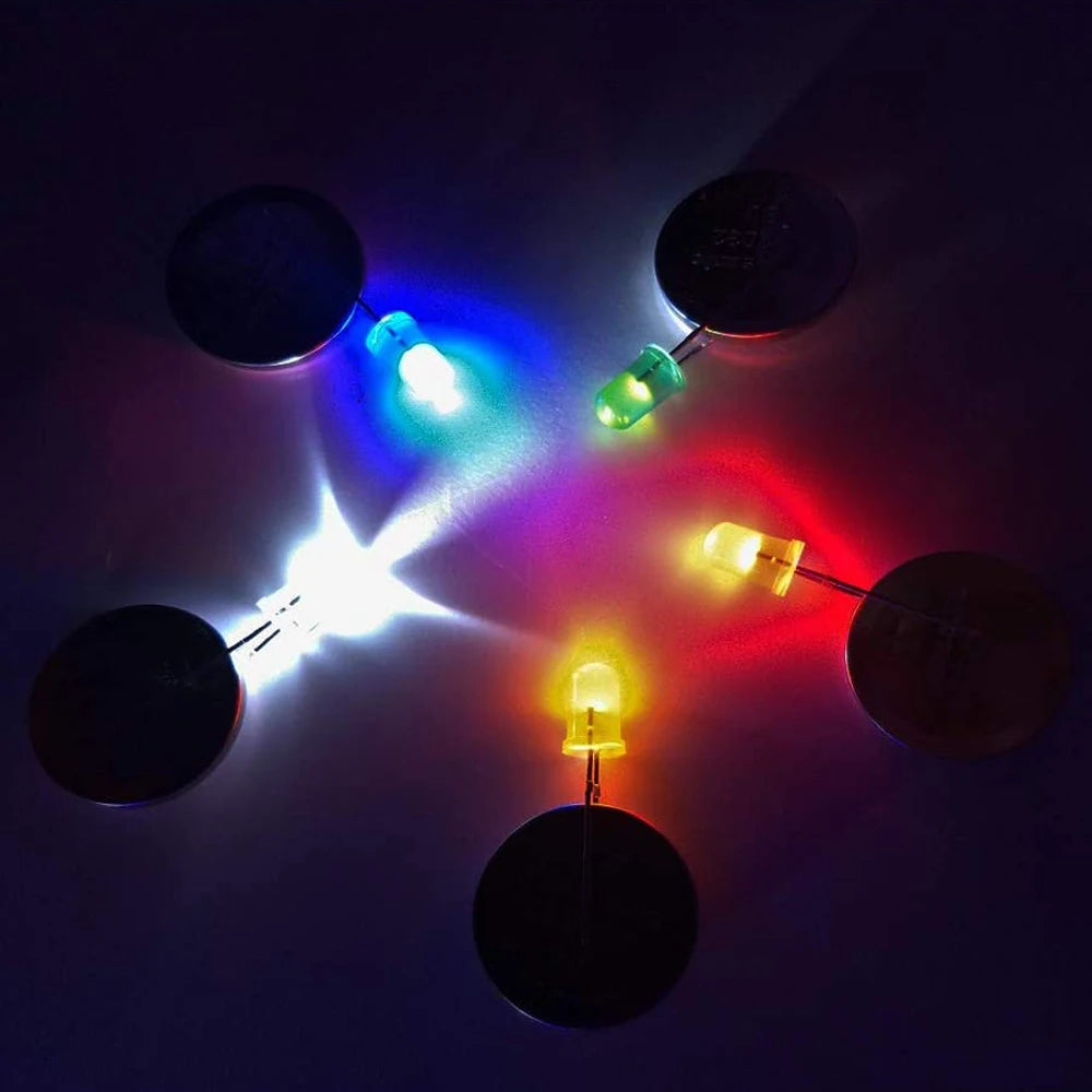 100 Pçs/lote 3mm 5mm F3 F5 LED Redondo Ultra Brilhante Branco Verde Amarelo Azul Branco Vermelho Diodo Emissor de Luz Para Kit Diy Kasa & Pet
