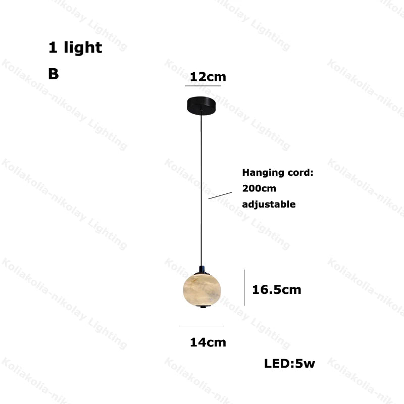 Lustres de LED Reguláveis de Mármore Natural para Decoração de Casa, Nova Tendência 2026, Iluminação para Sala de Estar e Sala de Jantar
