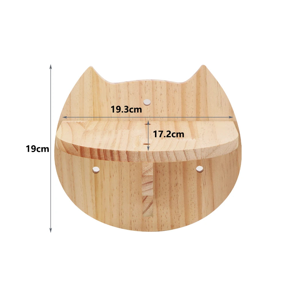 1pcCat Coçar Escalada Post Wall-montado Cat Hammock Bed Pet Móveis Kitten Wall Shelf Set Cat Perch Madeira Cat Tree House