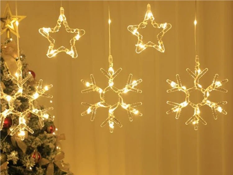 Cortina de Luzes de Natal, Luzes de Fada, 3M, Alimentação USB, Controle Remoto, 8 Modos, Decorações LED para Janelas de Casa
