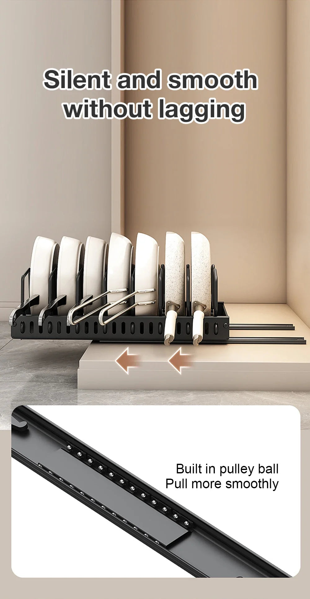1pc cozinha multifuncional organizador retirar para panelas/panelas tampa deslizante titular rack de especiarias & prato secagem cremalheiras gaveta organizador