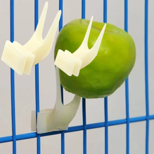 5 Garfos de Frutas Duráveis de Plástico para Gaiola de Pássaros, Acessórios para Alimentação de Papagaios, Suporte para Petiscos, Utensílios para Pássaros, Suprimentos Multifuncionais para Animais de Estimação