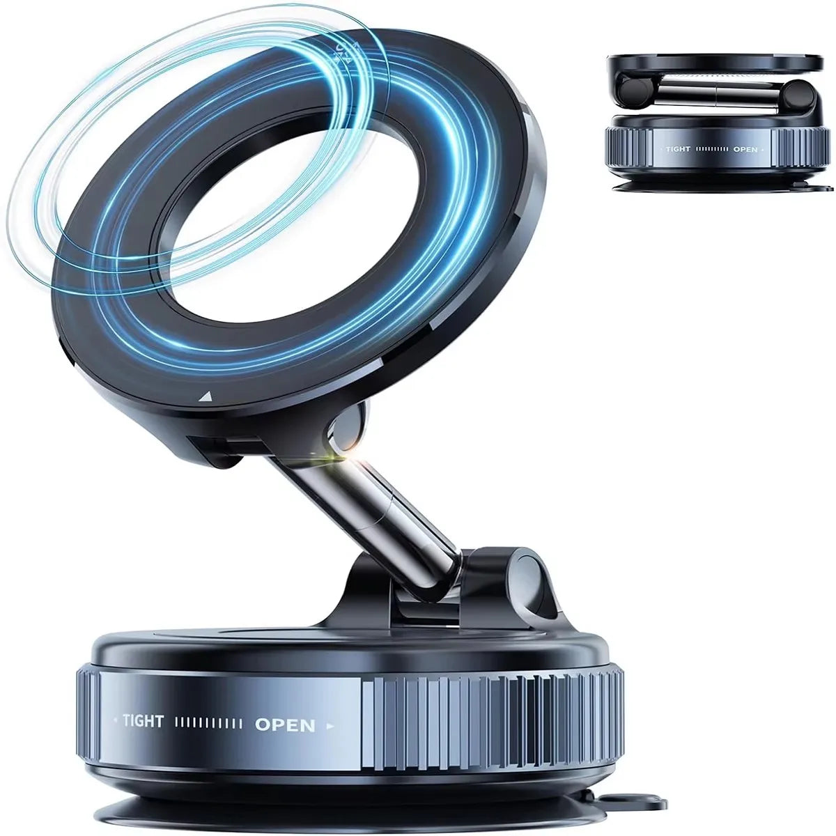 Magnetic Phone Stand Vacuum Adsorption High Stickiness Anti-Shake Holder for Car Dashboard, Windshield, Desktop, Office, GPS Navigation Drive