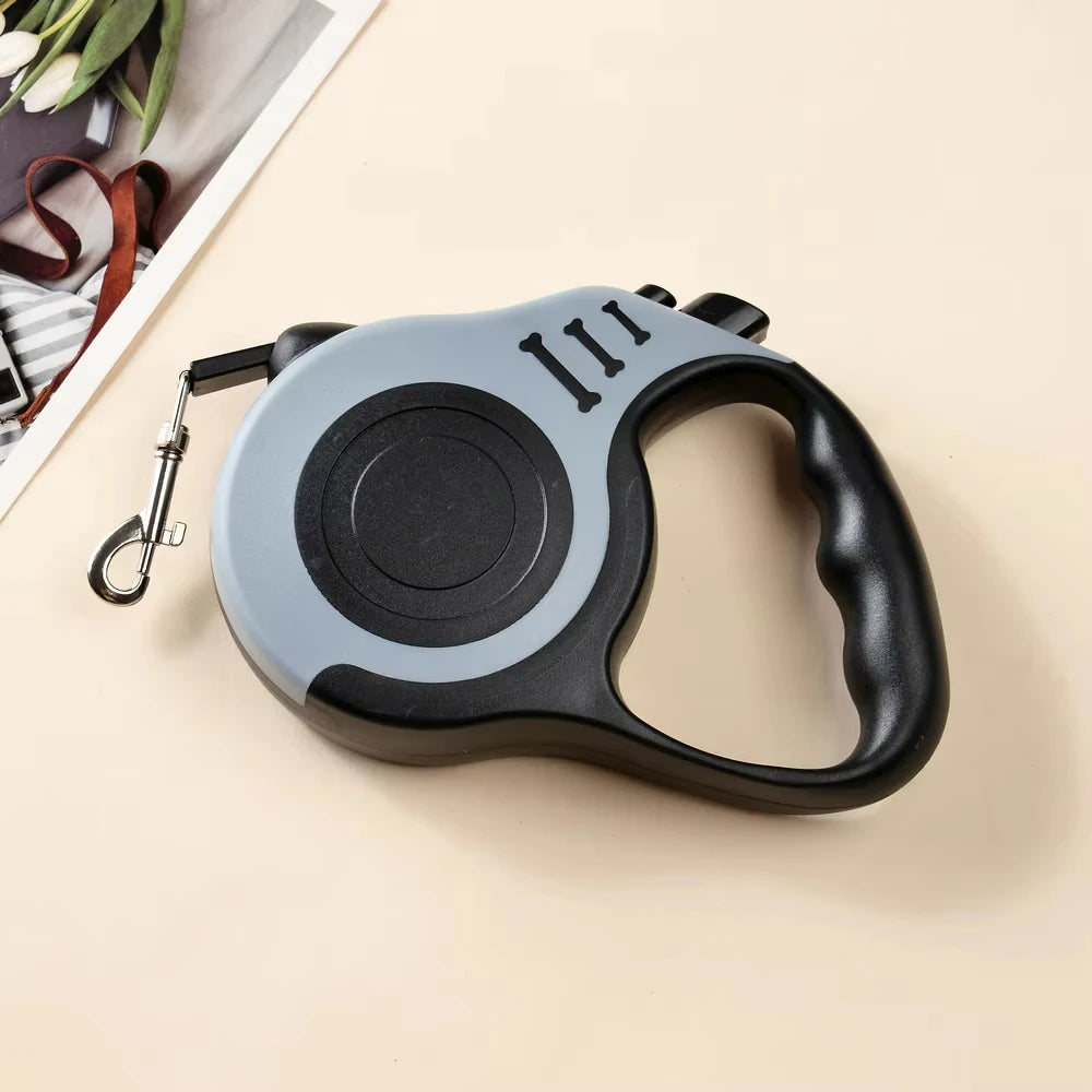 Coleira Retrátil para Cães 3m 5m Automática com Trava de Segurança em Nylon para Cães de Porte Médio, Grande e Pequeno para Caminhadas ao Ar Livre, Trilhas e Viagens
