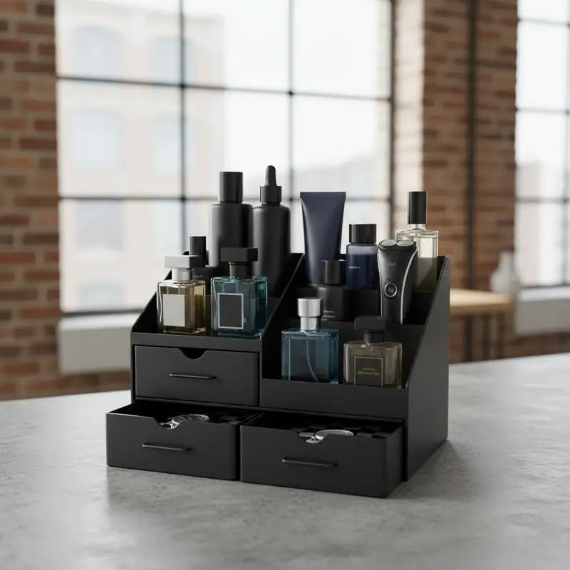 Organizador de Colônias para Homens, Suporte para Colônias para Cômoda, Suporte para Perfumes, Organizador de Bancada de Banheiro com Gavetas