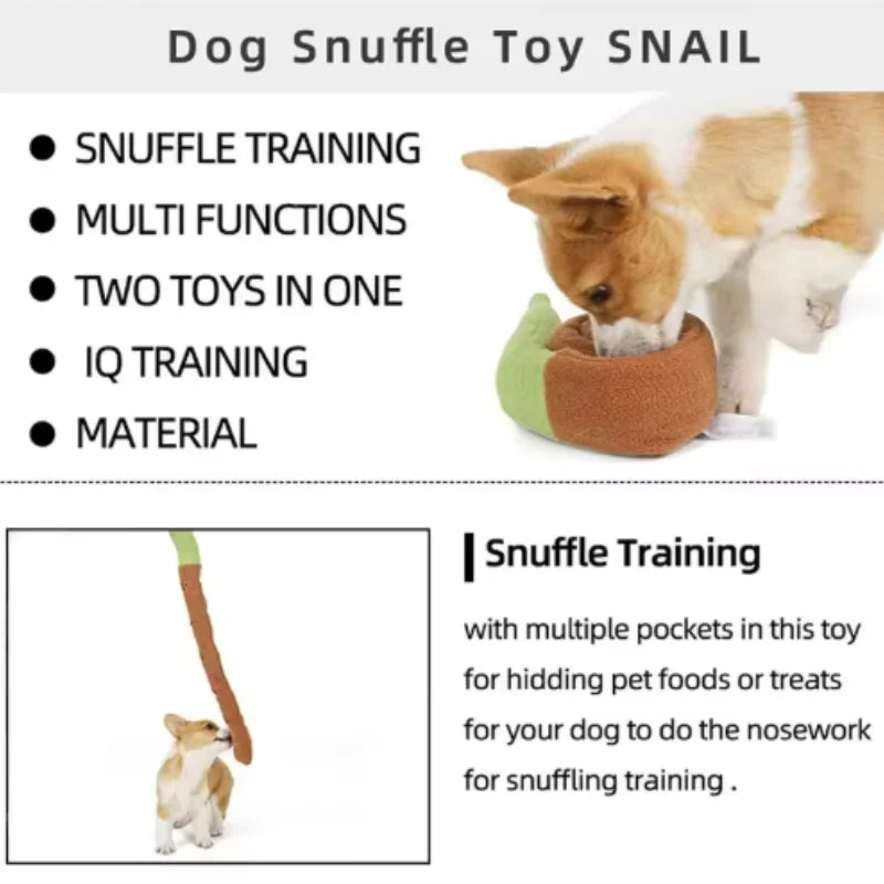 Brinquedos para animais de estimação em forma de caracol para cães e gatos, quebra-cabeças de treinamento para ocultar odores, tapetes divertidos para cheirar, jogo interativo para gatos e cães