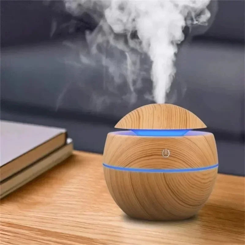 Woodgrain usb difusor de óleo essencial mini umidificador ultrassônico aromaterapia portátil desktop fabricante névoa ar para escritório em casa
