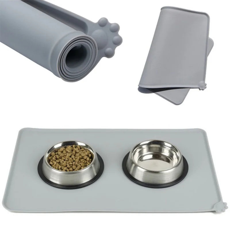 Tapete para Alimentação de Gatos e Cães, de Silicone, Impermeável, Antiderrapante, de Grau Alimentício, Fácil de Limpar, para Uso Interno e Externo, Acessórios para Animais de Estimação