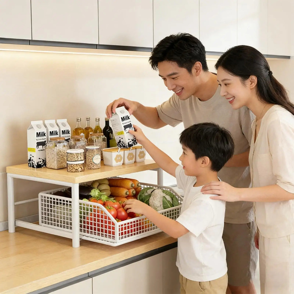 Organizador de bancada de cozinha, prateleira multiuso para micro-ondas, temperos, máquina de café e impressora, acessórios de cozinha