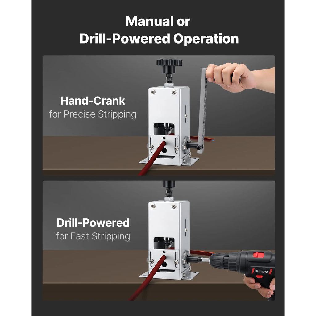 "Scrap Metal Recycling Hand Crank Copper Cable Stripper Tool for Heavy Duty Q235 Frame"