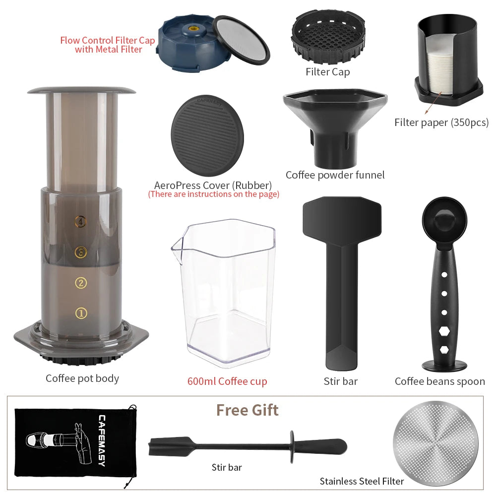 Cafemey máquina de café expresso portátil imprensa francesa barista ferramenta cafeteira imprensa ar máquina café com filtros para aeropress