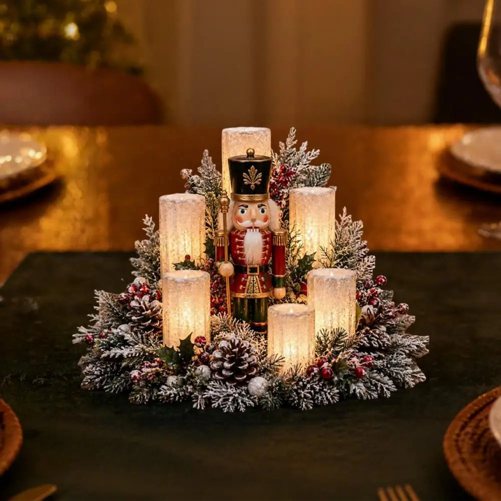 Arranjos de mesa natalinos, decoração para a casa durante as festas, enfeite central natalino, luminária com luz quente, enfeite alimentado por USB para as festas.
