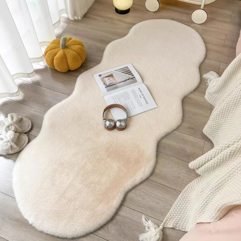 Novo Tapete Estilo Creme para Sala de Estar e Quarto, Tapete de Pelúcia Espesso e Densificado, Manta para Janela Saliente, Sofá, Cama e Cabeceira