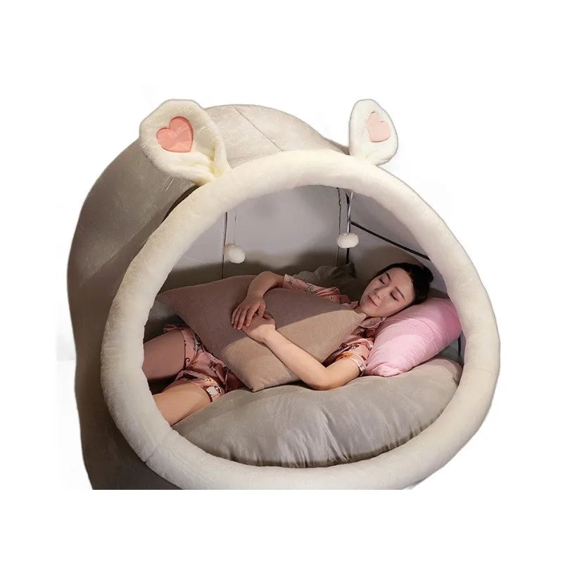 Bonito oversized adulto criança tenda de pelúcia casa aconchegante pessoa preguiçosa sofá no chão ninho de gato almofadas de natal almofada sentada