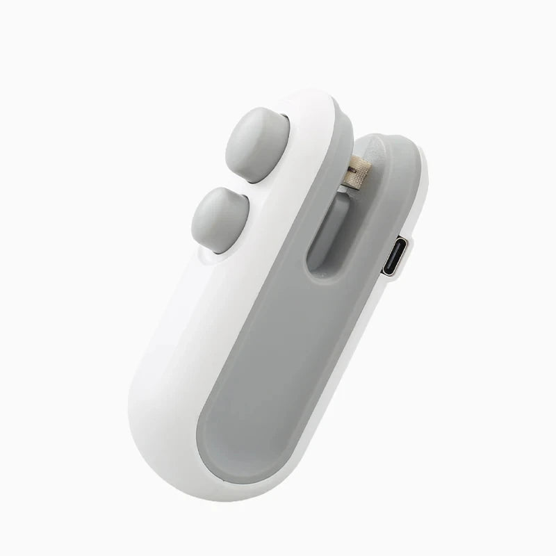 Mini Seladora Térmica Portátil USB Recarregável para Sacos de Armazenamento e Embalagens Plásticas de Alimentos