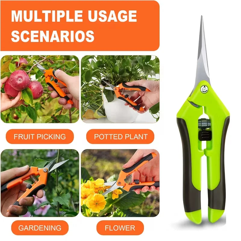 Tesoura de Poda de Metal para Jardinagem, Ferramenta Manual para Bonsai, Colheita de Frutas, Ervas Daninhas e Plantas em Vasos, 1 Peça