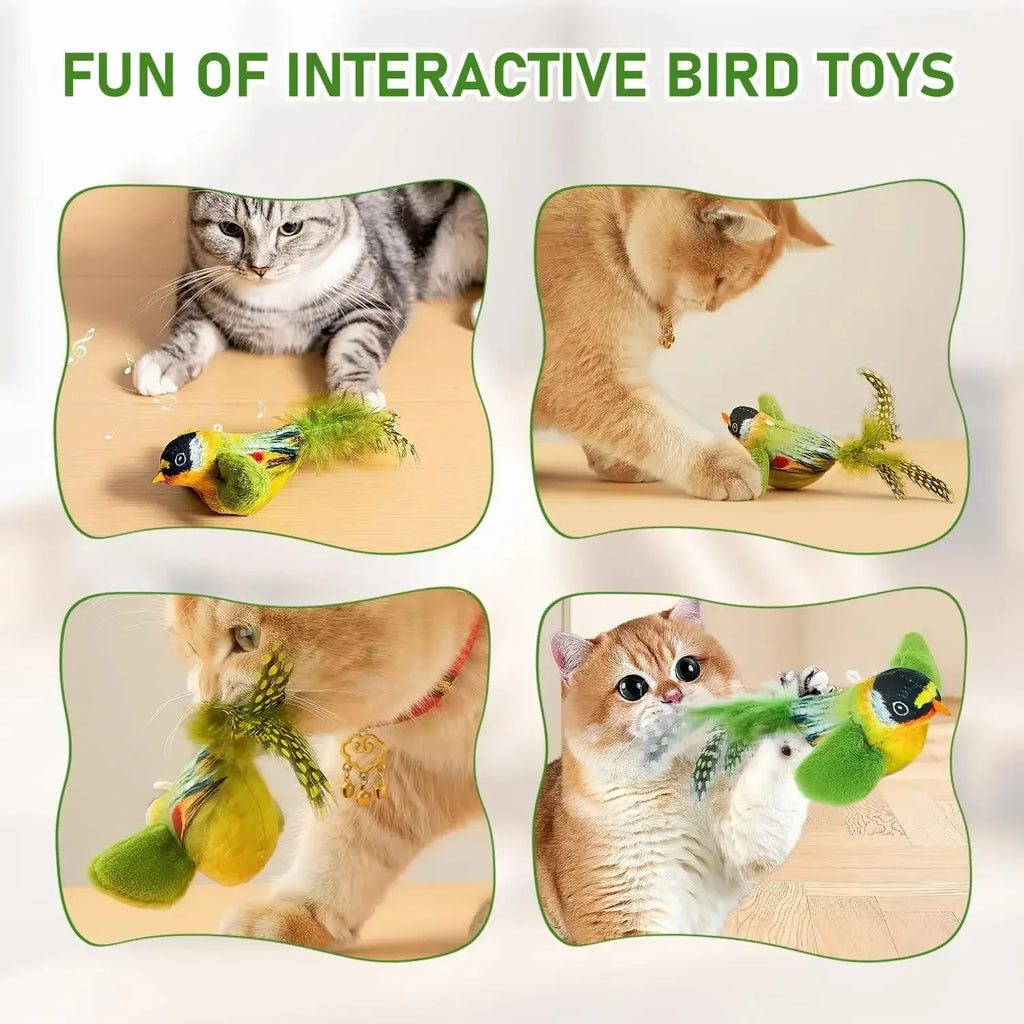 Brinquedo para Gato que Imita o Som de Pássaro para Divertir o Gato, Corda Elástica para Aliviar o Tédio e Resistir a Arranhões e Mordidas