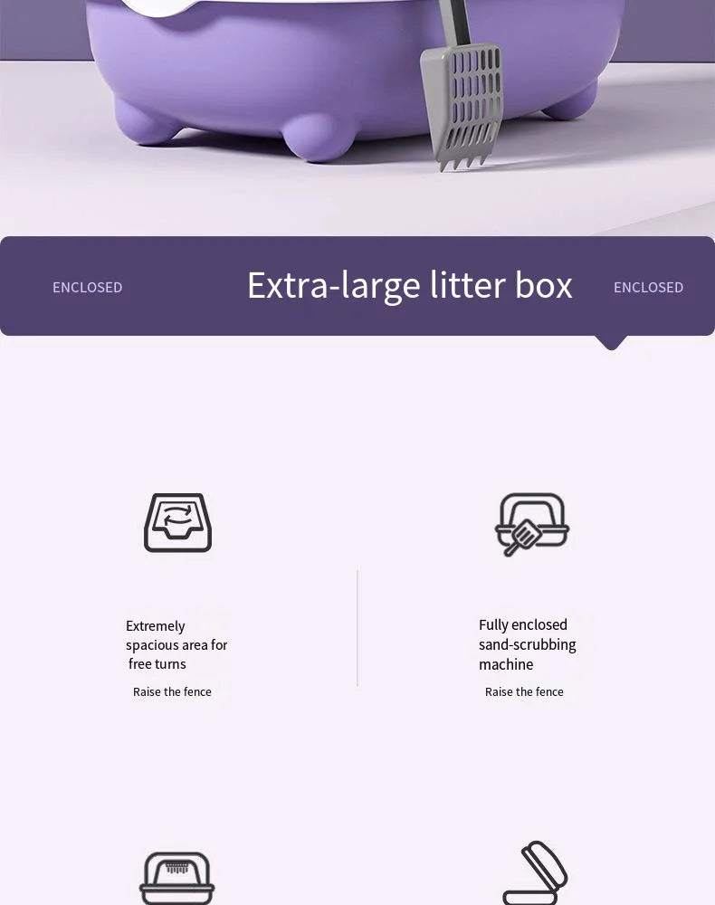 Caixa de Areia para Gatos com Desinfecção UV, Antiodor, Totalmente Fechada, Tamanho Extra Grande, Antirrespingo, Prevenção de Vazamento de Areia, Design Destacável