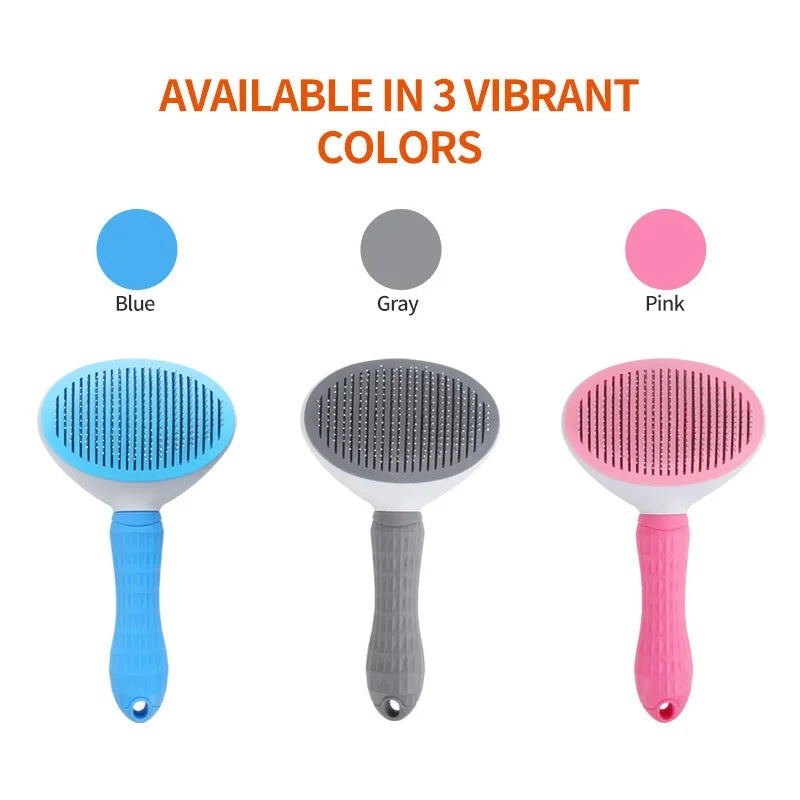 Escova para Cães e Gatos, Escova de Limpeza Automática para Remover Pelos de Animais, Ferramentas de Higiene para Cães e Gatos, Escova Desembaraçadora para Animais de Estimação, Acessórios para Cães