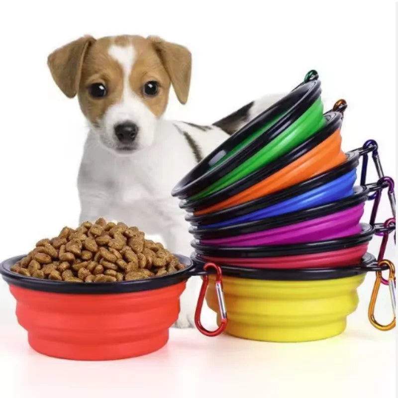 Tigela de comida para animais de estimação portátil tpr durável para gatos e cães silicone dobrável viagem ao ar livre tigela de comida de água para animais de estimação