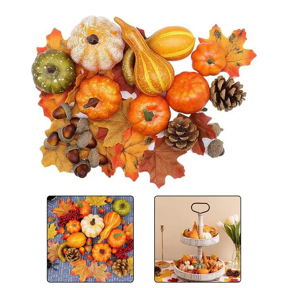 Decoração de Outono para Casa, Decoração Reutilizável para Feriados, Folhas de Outono, Acentos Decorativos para Ação de Graças e Halloween