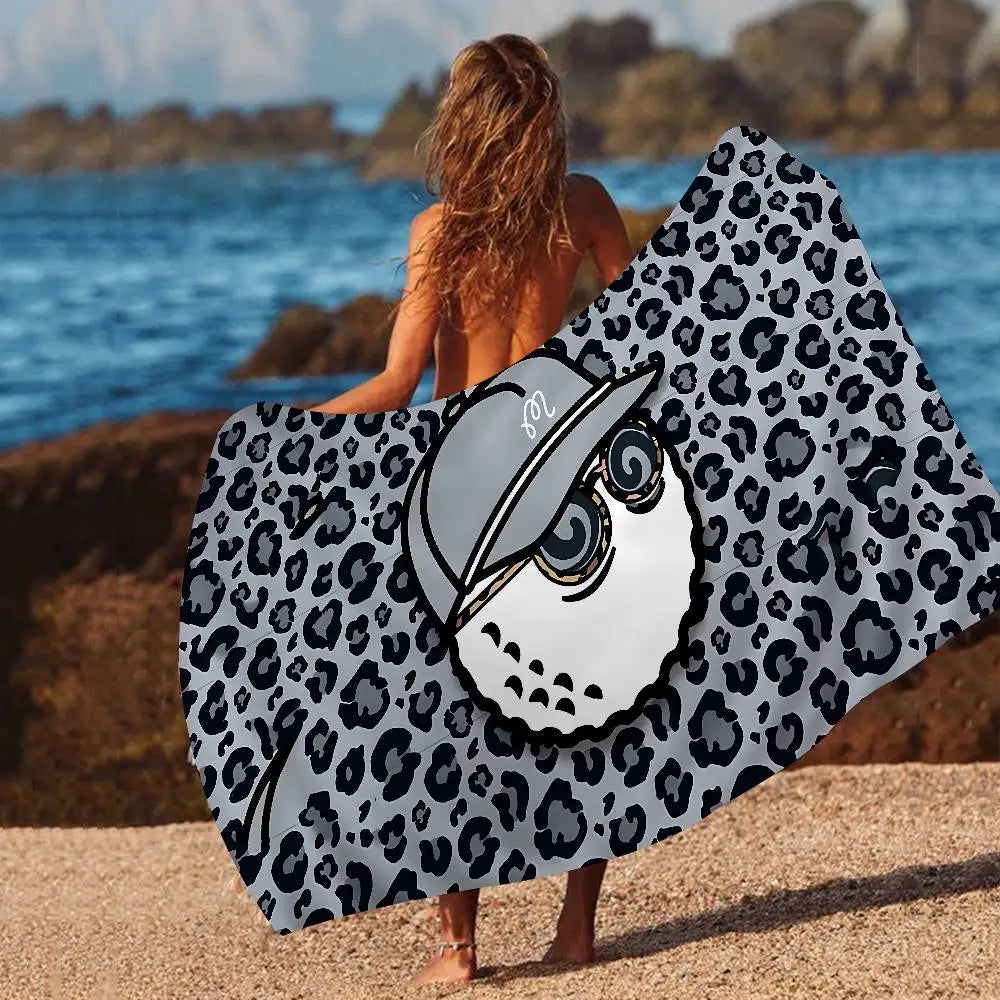 Toalha de banho de microfibra macia, absorvente de água, respirável, para meninas, crianças, decorativa, desenho animado, praia