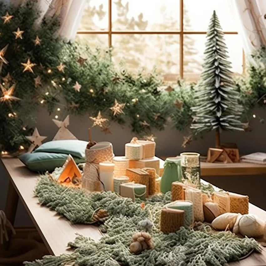 Guirlanda de árvore de natal artificial, grinaldas, sala de casa, decoração de festa, jardim ao ar livre, pinheiro, rattan, enfeite de pendurar
