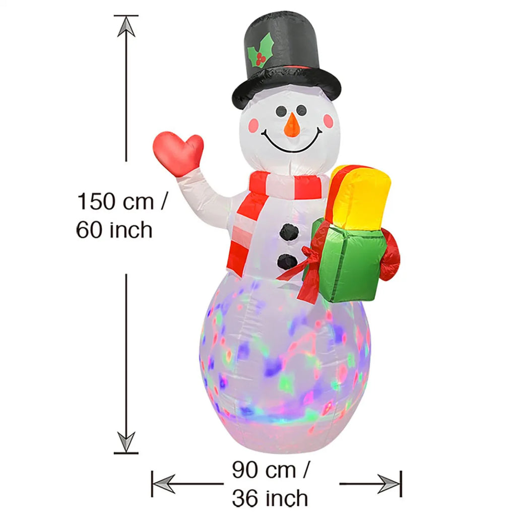 Decorações infláveis de natal-homem de gengibre, boneco de neve brilhante, boneco de neve de ramo, saco de presente boneco de neve decorações de gramado com luz LED