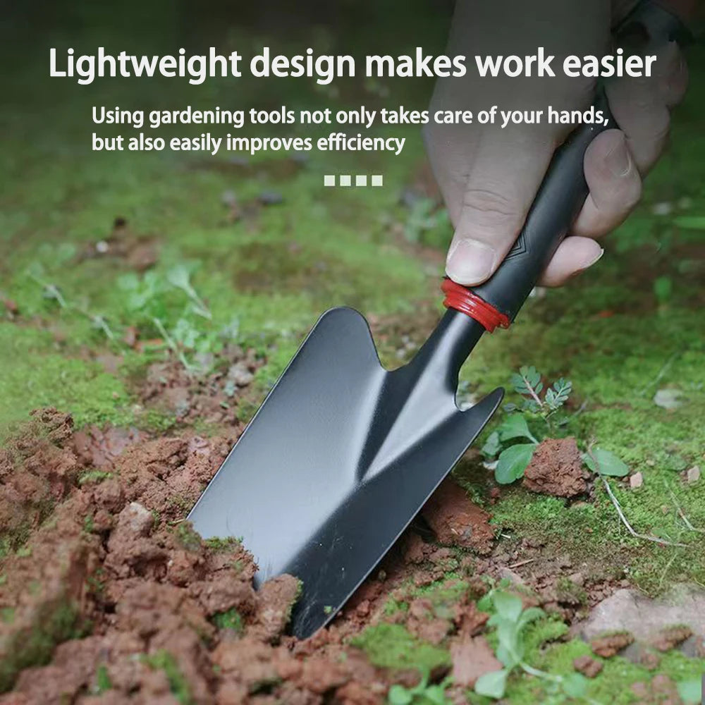 Conjunto de Ferramentas de Jardinagem Mini com 4 Peças, Incluindo Pá, Rastelo e Enxada para Plantio de Flores e Vegetais, Equipamento de Jardinagem Manual para Casa e Jardim