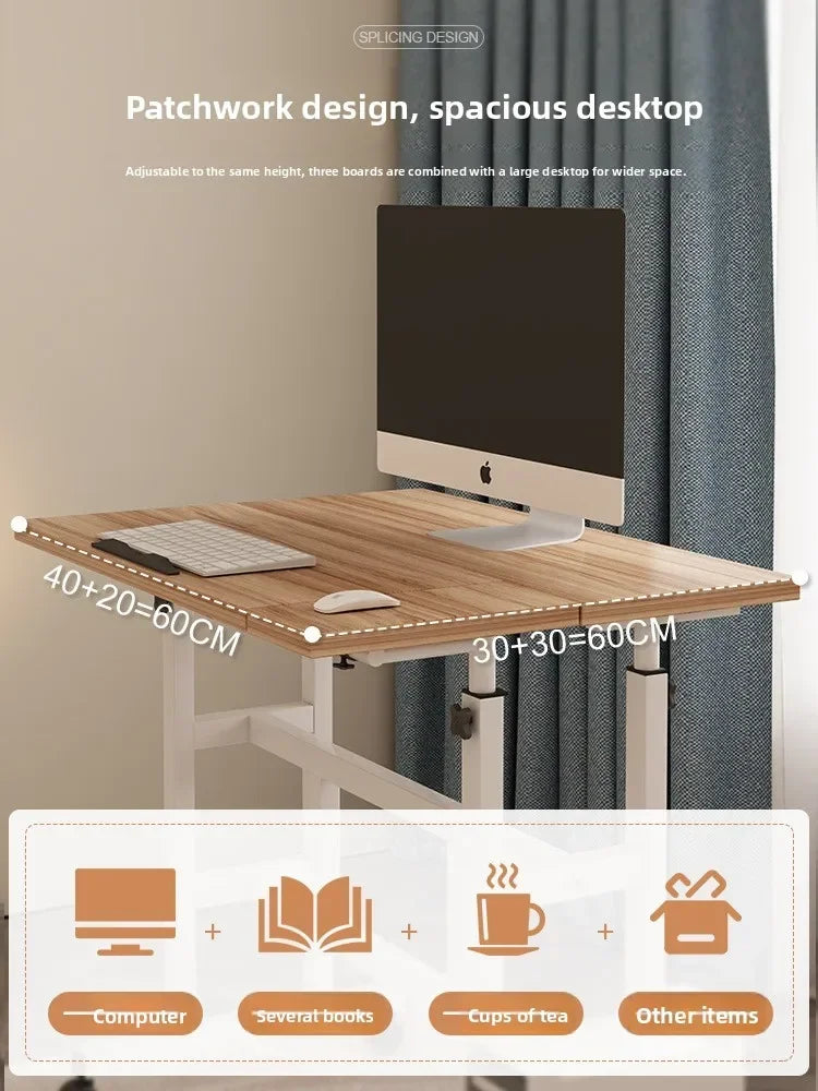 Mesa de computador móvel moderna, mesa de escrita elevatória, mesa de pé dobrável, mesa de cabeceira para quarto, mesa pequena individual, durável.