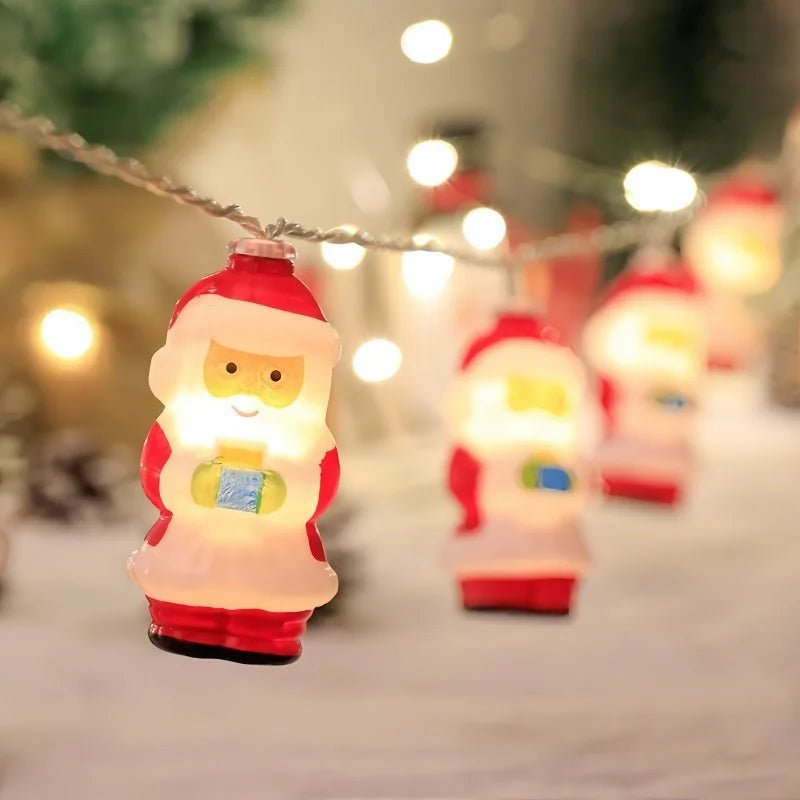 Luzes decorativas de natal, pequenas luzes coloridas led-linha de luz de papai noel interior/pátio decoração de atmosfera festiva - Kasa & Pet