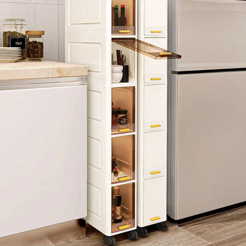 maverawhite amingoldable armário de armazenamento organizador do banheiro fino armário organizador rack despensa armário armazenamento
