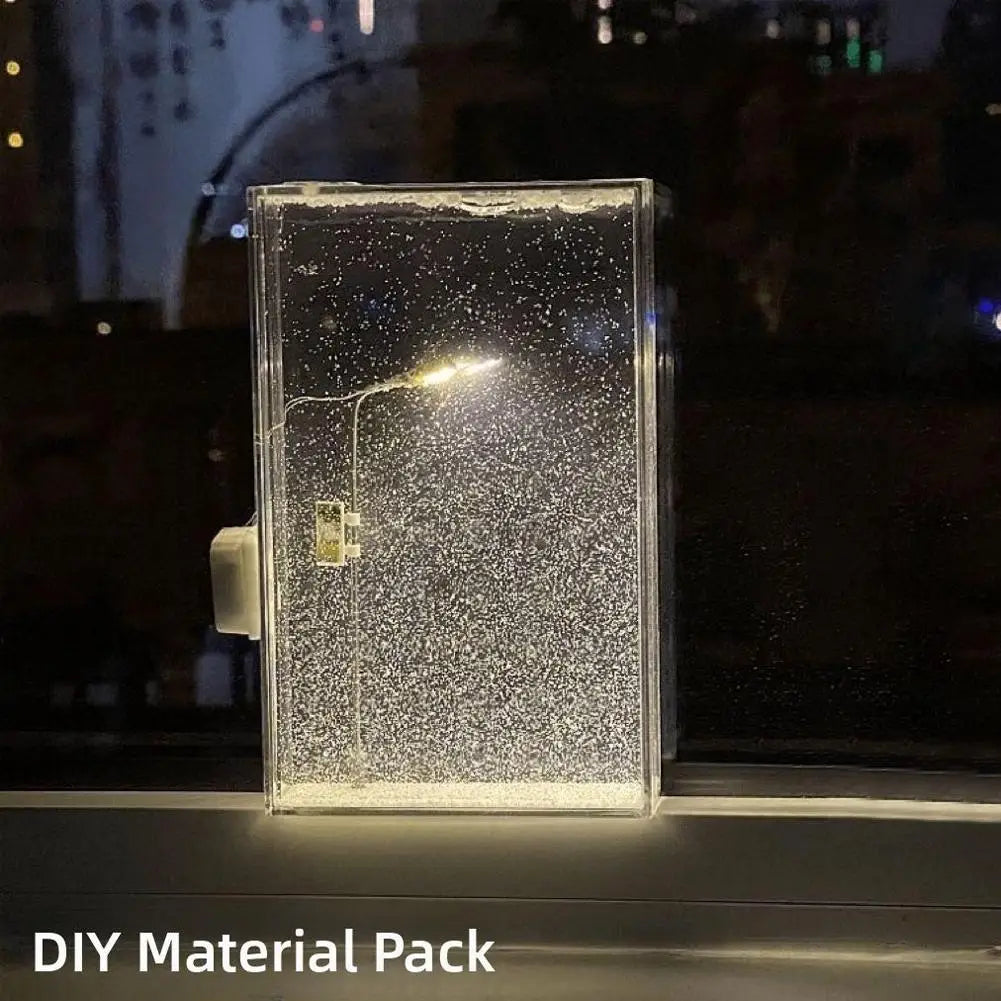 Luzes noturnas de natal pequena luz de rua nevada fluindo noite diy luzes de natal artes e ofícios ornamento de mesa de natal