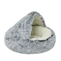 Cama macia quente do animal de estimação do luxuoso com tampa, ninho redondo do sono, caverna para cães pequenos, colchão do gato, gatinho