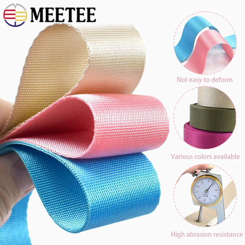 Fita de Nylon de 5M 20/25/32/38/50mm para Alça de Mochila, Coleira de Pet, Cinto de Segurança, Fita Decorativa